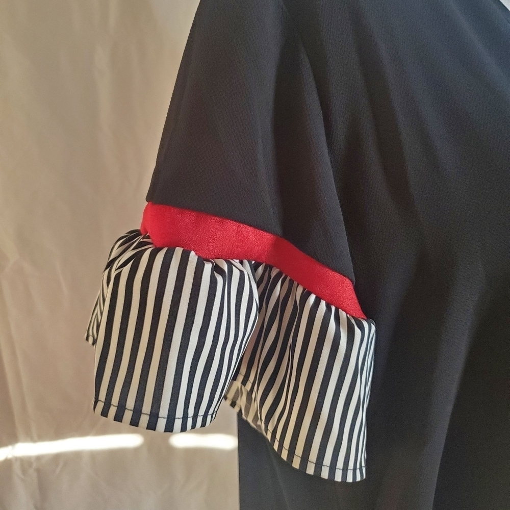 SHEIN Women's Contrast Stripped Flounce Sleeve Smock Dress NWOT - Picture 12 of 14